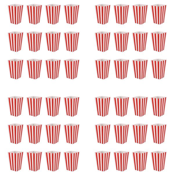 48 Cinema Stripes Treat Party Small Candy Favour Popcorn Bags Boxes Red
