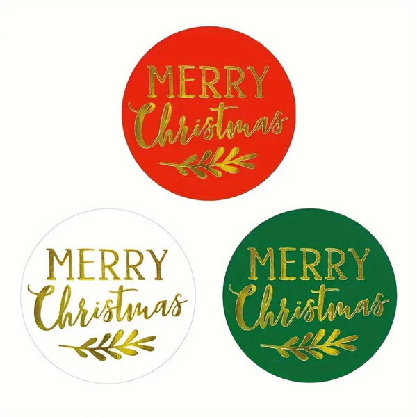 20 Golden Foil Christmas Stickers