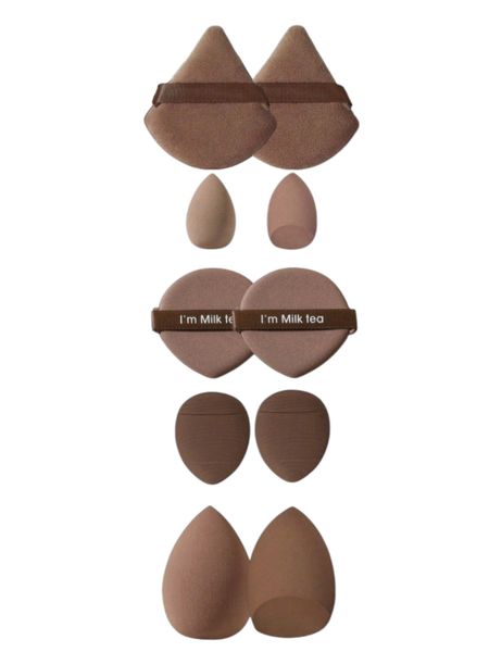 10 Piece - Makeup Sponge Set - Coffee Browm