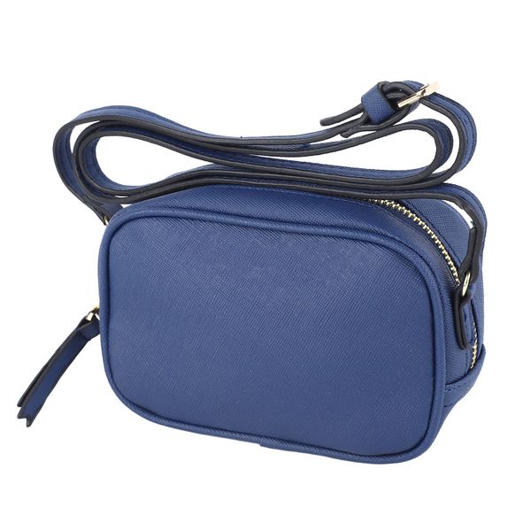 Blue Rectangular Mini Shoulder Bag for Women, Durable PU