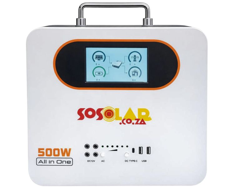 Sosolar 500W All In One Portable Power Station Solar Backup Battery