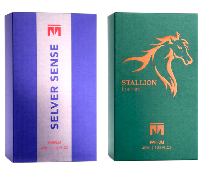 Men's 2-Pack Perfume Set - Silver Sense 40ml &amp; Stallion For Him 40ml