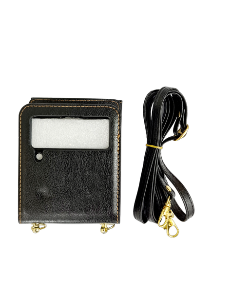 Crossbody Leather Case For Samsung Galaxy Z Flip 5 With Card Slot &amp; Strap