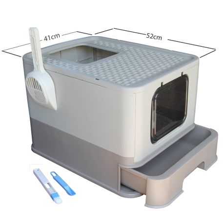 ZaLoo Foldable Enclosed Cat Litter Box With Top Exit, Easy Cleaning, Image