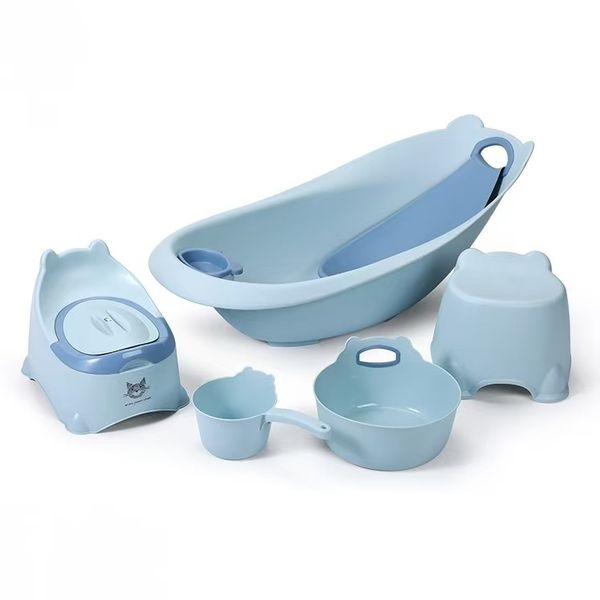 5-in-1 Baby Bathtub with Potty, Stool, Scoop &amp; Basin Set