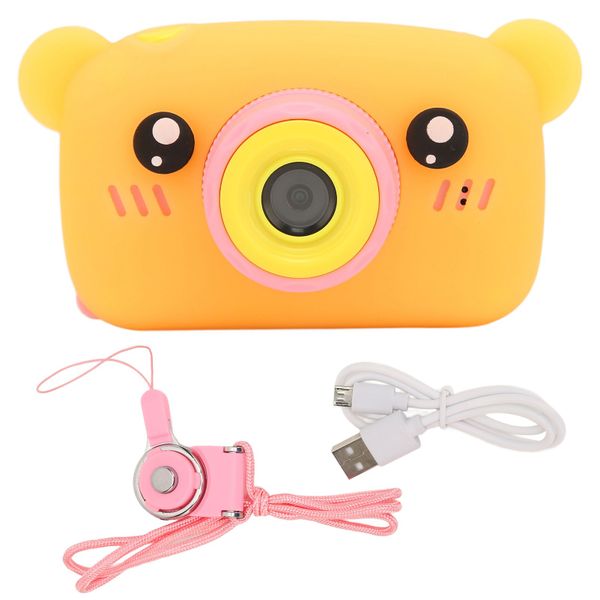 Kids Camera HD Front and Rear Dual Cameras Multifunctional Children Orange