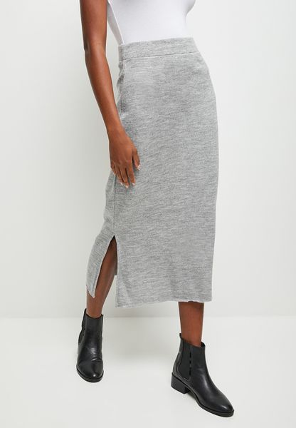 Women's Edit Knitwear Column Midi - Silver Grey