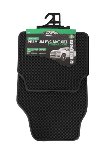 Moto Quip Universal Premium PVC Car Mat Set 4Piece