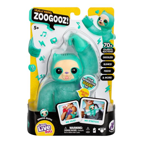 Little Live Pets Hug N' Hang Zoogooz Sloth Sensoo Toy Figure