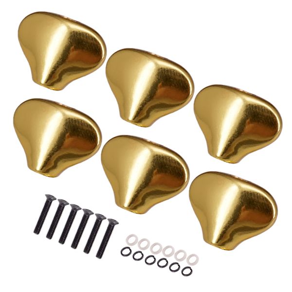 6 Pcs Zinc Alloy Guitar Tuning Pegs Cap Guitar Accessories Black