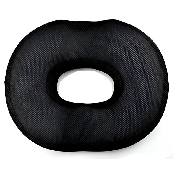 41 cm Memory Foam Donut Seat Cushion for Tailbone Pain Relief - Black