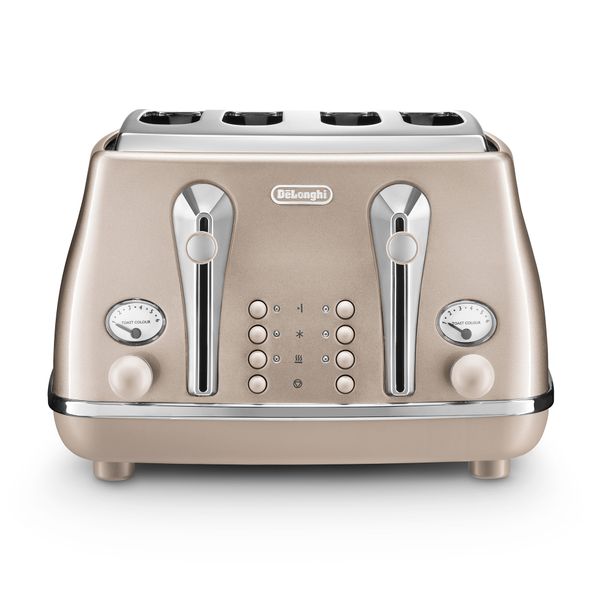Delonghi - Icona Metallics 4 Slice Toaster with Browning Control - CTOT4003