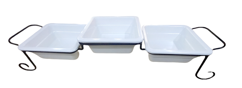 Melamine - Square Serving Bowls + Stand