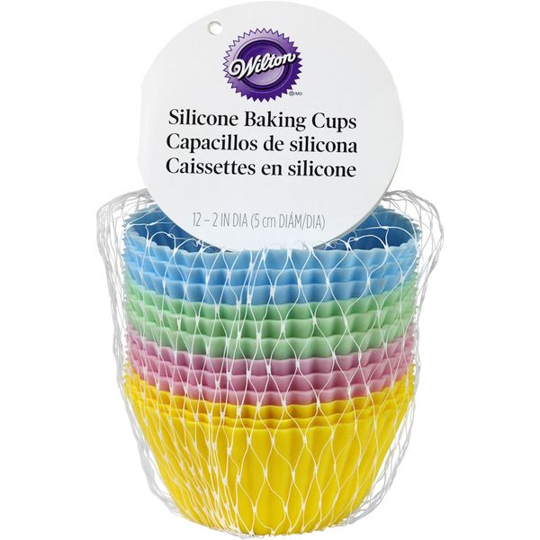 Wilton 12 Pack Std. Silicone Pastel Cup Cake Muffin Baking Party Cases 2