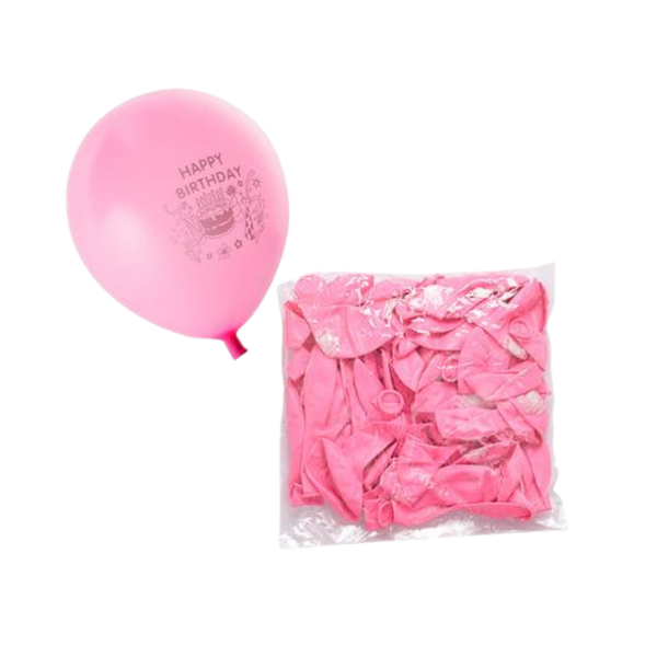 Balloons Helium Pink Hb Print F-01 - 25 Pieces
