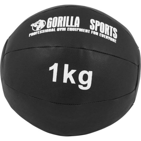 Leather Style Medicine Ball 1KG - 1.0 kg Gorilla Sports SA