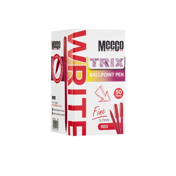 Meeco Trix Ballpoint Pen 0.7mm Red Box of 50