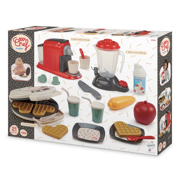 Ecoiffier 100% Chef Breakfast Set with Waffle Iron