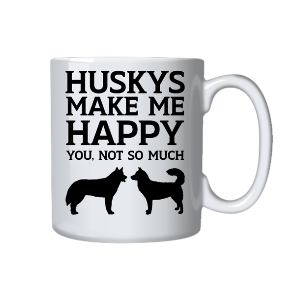 Dog Coffee Mug - Huskys Make Me Happy