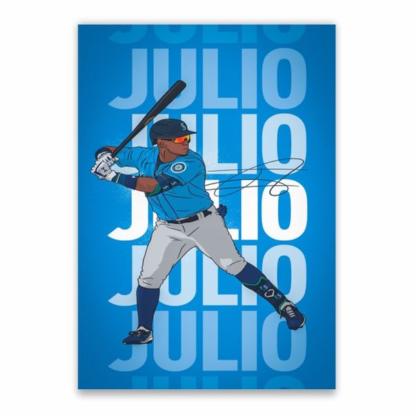 Julio Rodriguez Cartoon Poster - A1