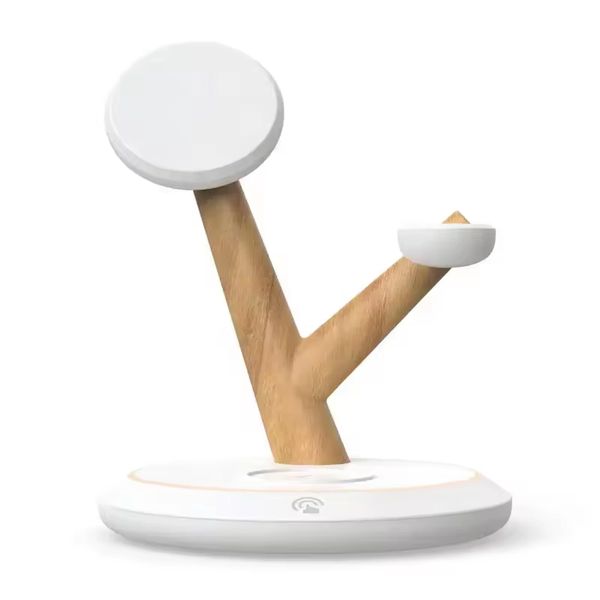 3-In-1 15W Qi Wireless Charger Stand With Charging Pad, Auto Detection