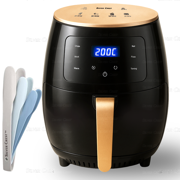 Silver Crest XL Digital Air Fryer Including a Nesting Tongs Set