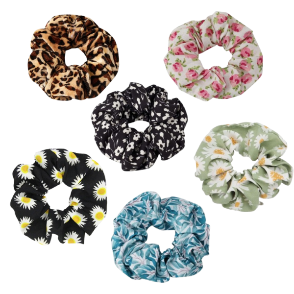 Set Of 6 Hair Scrunchies
