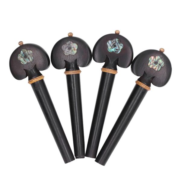 4pieces Ebony Cello Tuning Pegs (Pre-Punched)