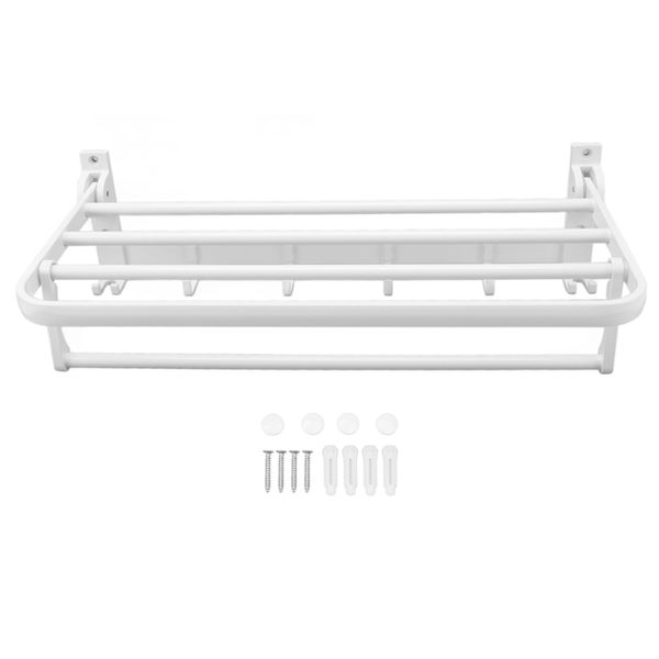 Rustproof Aluminum Towel Rack Space Saving Wall Mount Holder