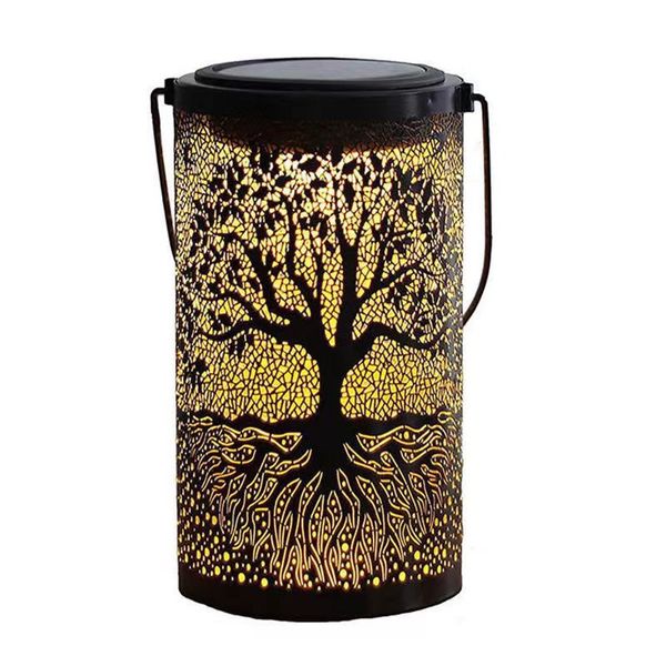 Solar Lantern with Life Tree Design, Outdoor Garden Decoration, Good Luck Gift