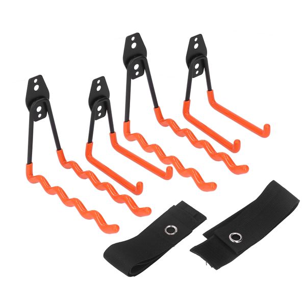 Heavy Duty Utility Garage Hooks Wall Mount Storage Non Slip with 2 Cord