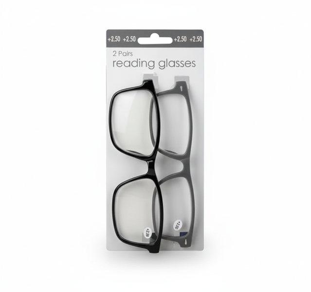 Reading Glasses +2.5 Diopters Twin Pack - Lightweight Durable - 2 Pack