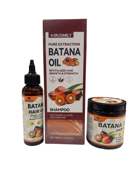 . Batana Hair Growth &amp; Repair Trio Set - Shampoo + Oil + Hair Food