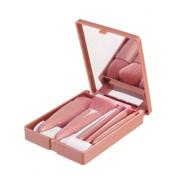 5 -Piece Mini Travel Makeup Brush Set - Compact &amp; Portable