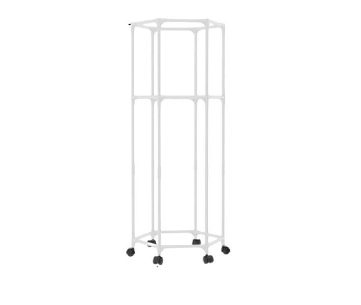 UNIW Hexagonal Double Layer Clothes Rail Rack with Wheels