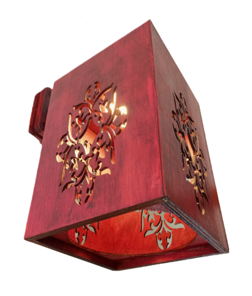 Artistic Wooden Wall Lamp- Mahogany