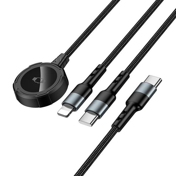 3-in-1 Fast Charging Cable USB-C To USB-C,iP+ Magnetic 2.5W iWatch Charger