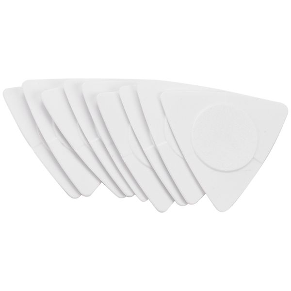 10pcs Triangle-Guitar picks 1.0 0.75 0.5 mm in PC + ABS White