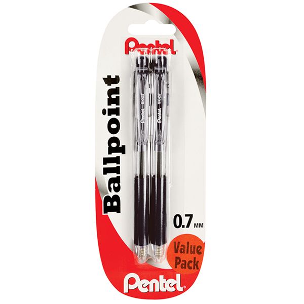 Pentel - 1.0mm Retractable Ballpoint Pen - Black
