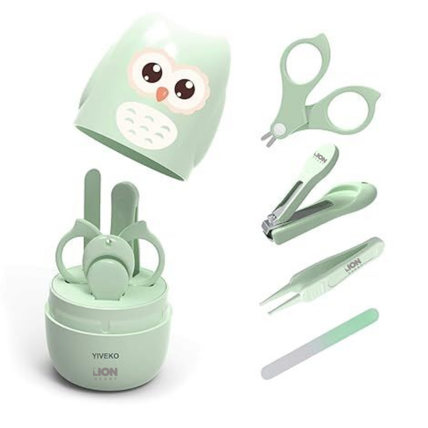 LH 4-in-1 Baby Nail Care Kit With Cute Owl Case - Green