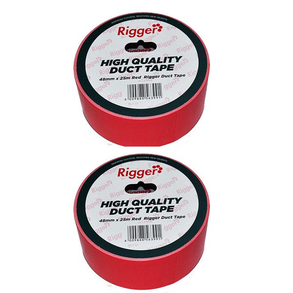 RIGGER Duct Tape Red 48mmx25m ( 2 Pack )