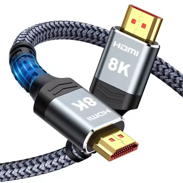 High Speed HDMI Cable 8K 10K 4K Compatible - Braided HDMI Cord -Grey - 2M