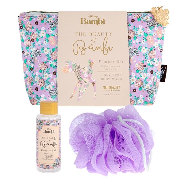 The Beauty of Bambi Pamper Gift Set Cosmetic Bag, Body Puff &amp; Body Wash