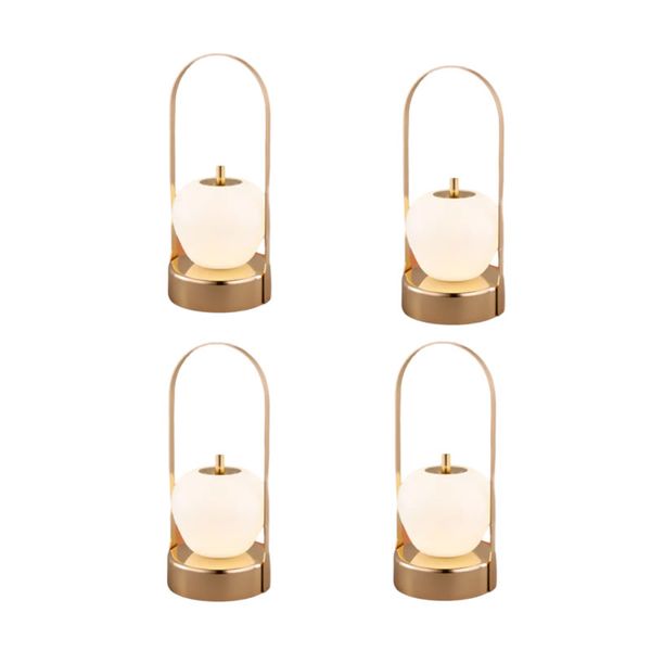 Set Of 4 7W Portable LED Rechargeable Touch Dimming Art Desk Lamp