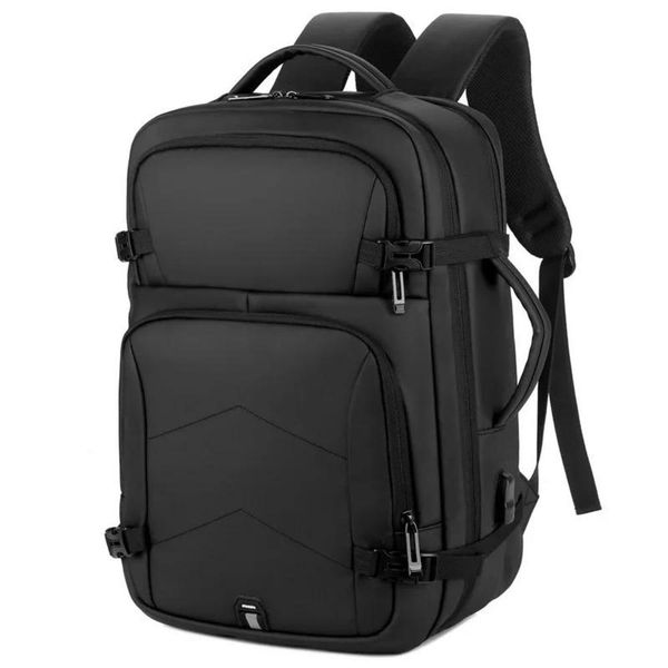 Waterproof Coating Shoulder Bag Men's Backpack - Black