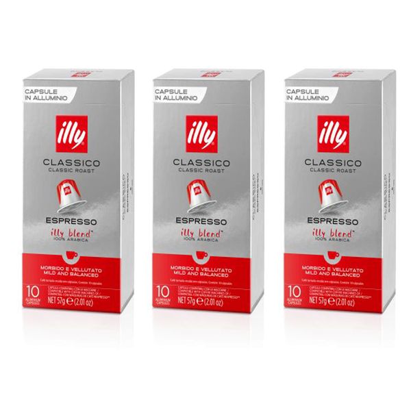 Classico Nespresso Compatible Illy Capsules - 3 x 10 Capsules