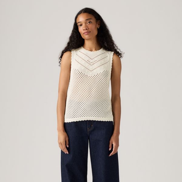 Levi's® Women's Adrienne Crochet Tank - White
