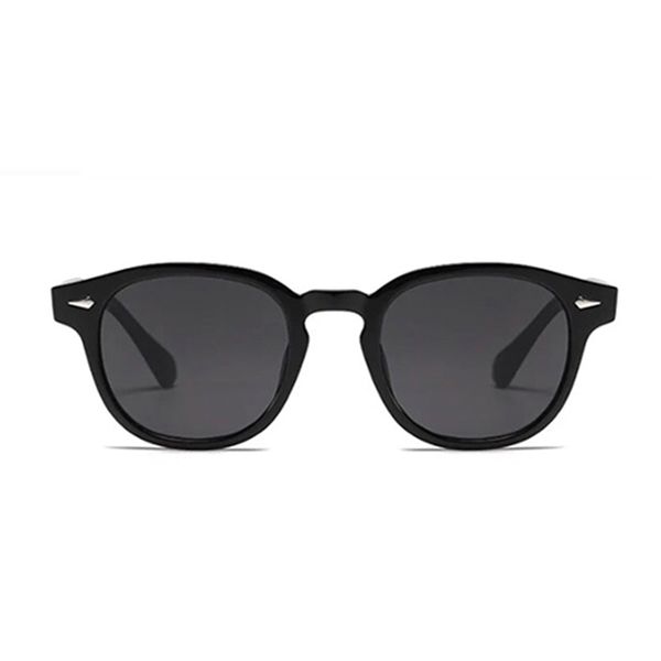 Maple Cola - Black - Oval Shaped Sunglasses Black Lens Single Barrel Hinges