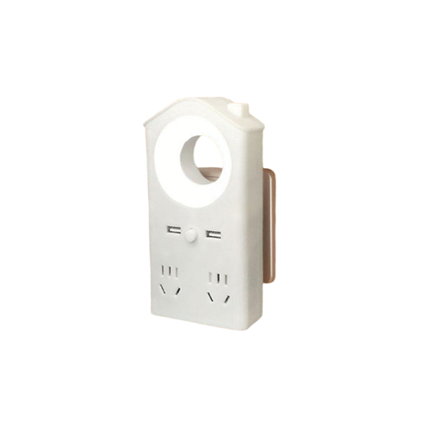 Voice-controlled night light with LED light and USB socket