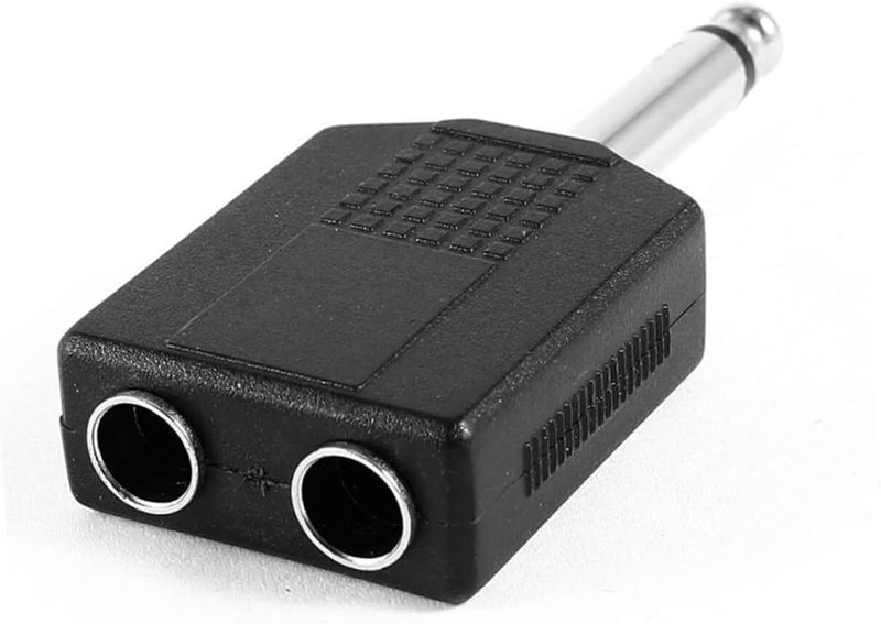 6.35Mm Splitter Audio Adapter Male to Female Stereo Converter for Studio